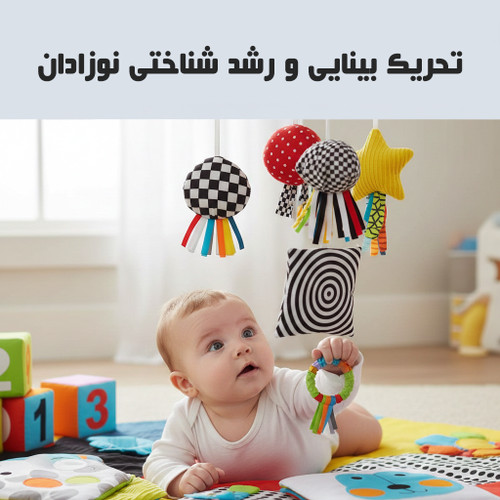 کتاب پارچهای سیاه و سفید گالیله کوچولو برای رشد بینایی نوزاد