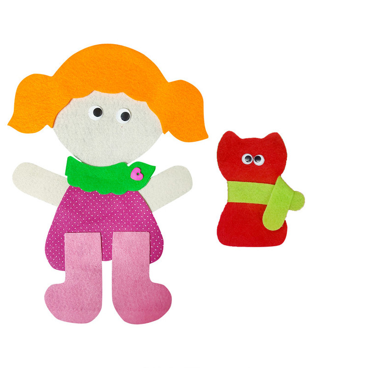 ابزار و ملزومات خیاطی شامل نمد، چسب، تور، الیاف و چشم پلاستیکی