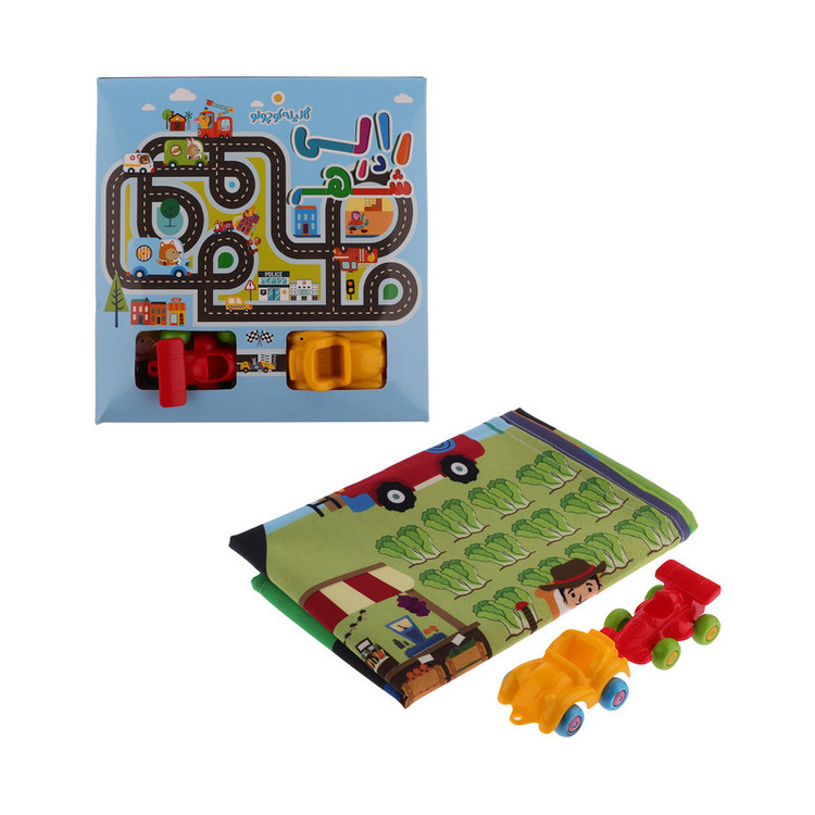 زیرانداز بازی پارچهای کودک با مسیر حرکت ماشین