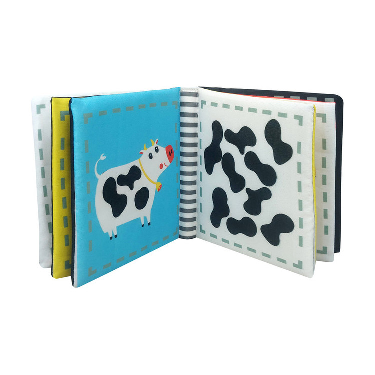 کتاب رنگآمیزی و حس بینایی نوزاد با پارچه نرم، مناسب سیسمونی