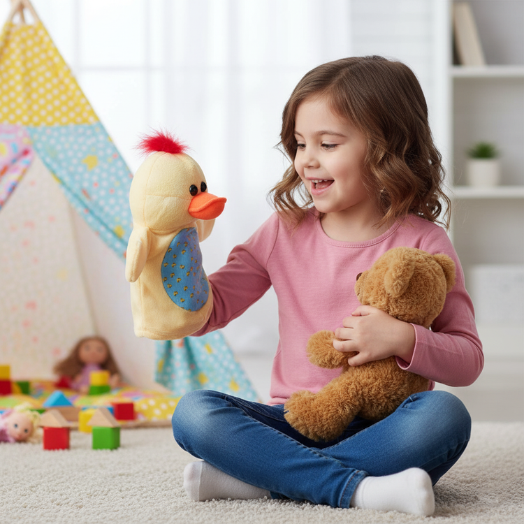 عروسک نمایشی بزرگ جوجه برای تقویت مهارتهای کودک