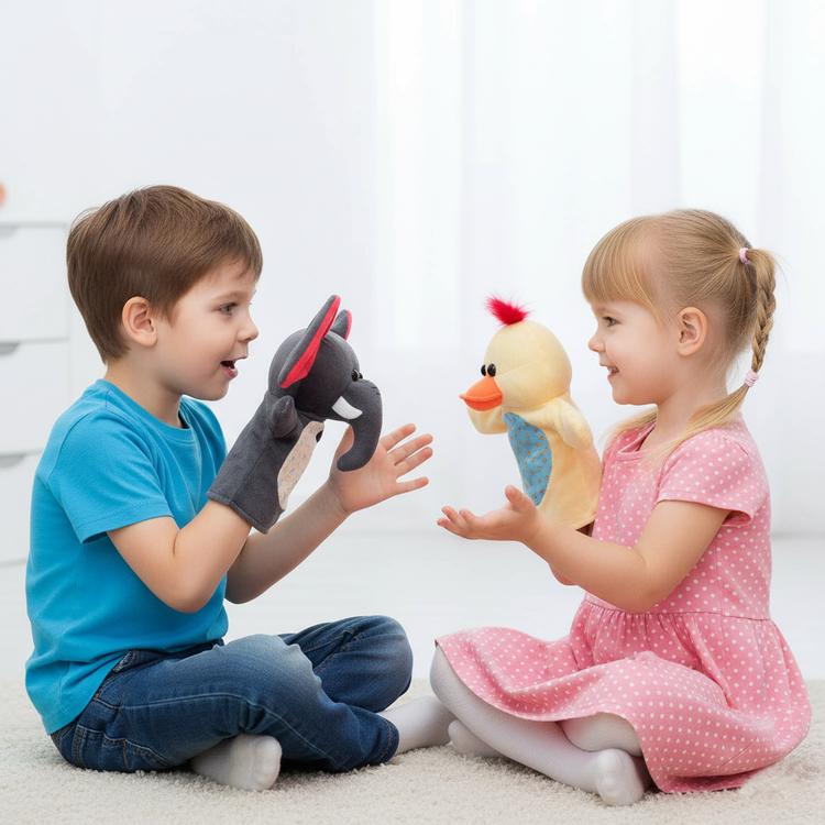 نمایش عروسکی دستکشی فیل برای قصهگویی