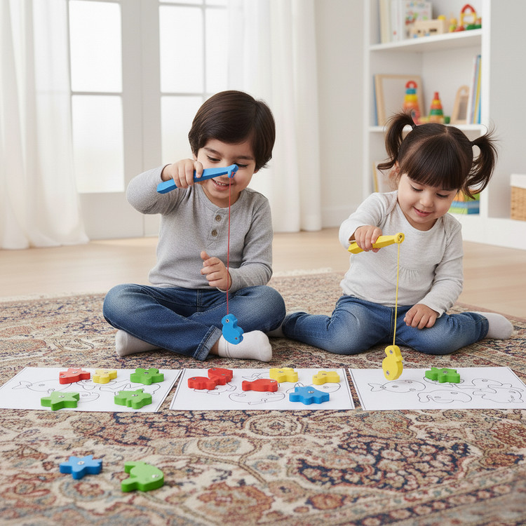 پک آموزشی ماهیگیری دو نفره با دفترچه مفاهیم ریاضی