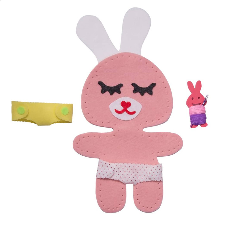 پک خلاقیت کودک، ساخت عروسک خرگوشک با دوخت ایمن