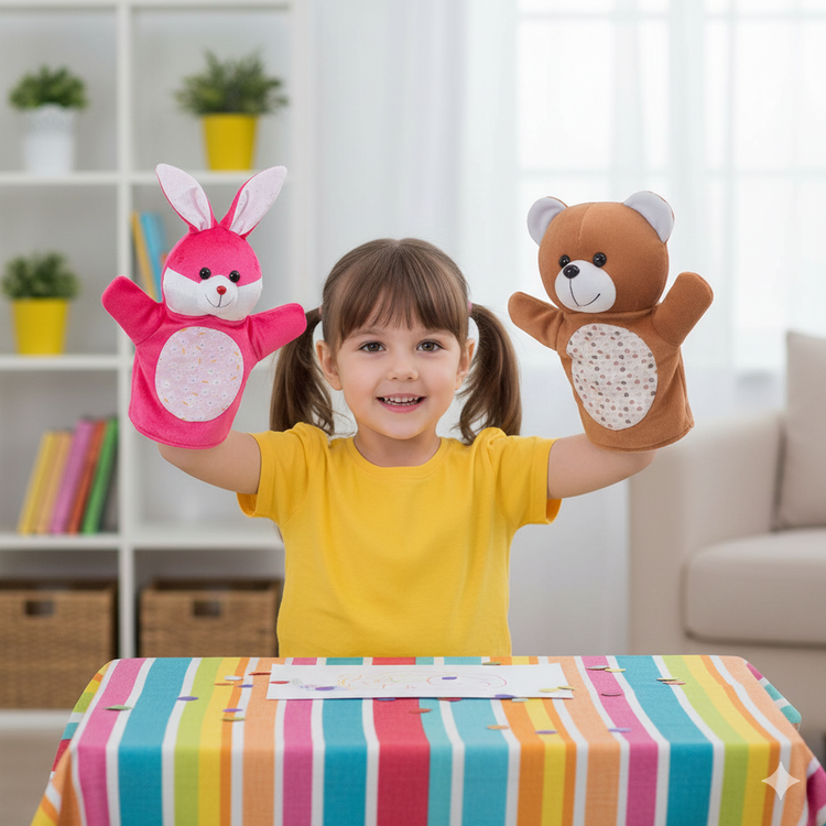 نمایش عروسکی دستکشی خرگوش برای قصهگویی