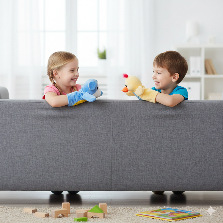 عروسک نمایشی بزرگ سگ برای تقویت مهارتهای کودک