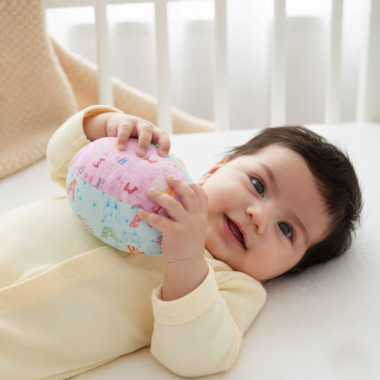 توپ جغجغهای نوزاد – اسباببازی نرم سیسمونی